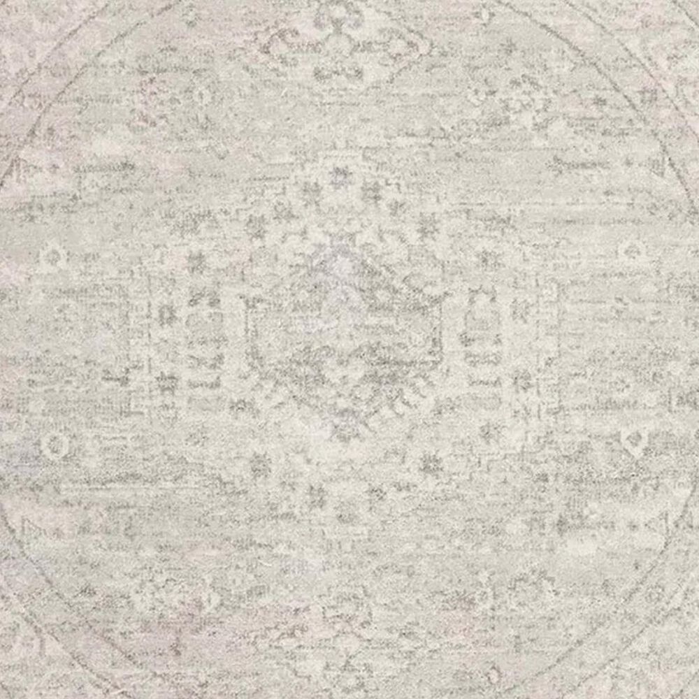 Loloi Odette 7'10" Round Silver and Ivory Area Rug, , large