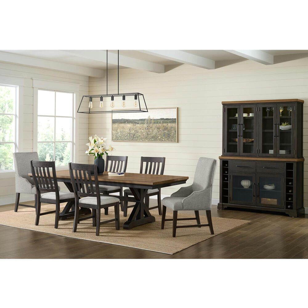 Mayberry Hill Montrose Side Chair with Light Grey Fabric in Espresso, , large