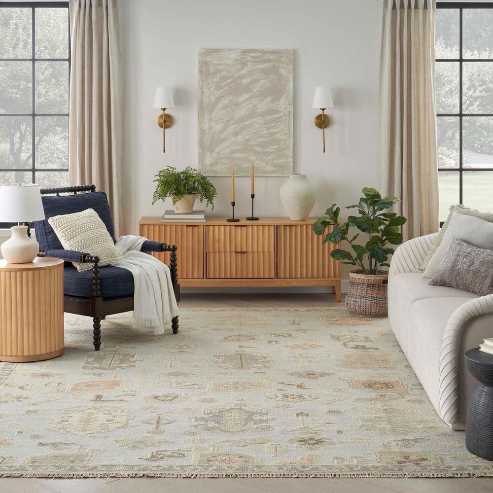 Nourison Whispers 9&#39; x 12&#39; Light Blue and Grey Area Rug, , large