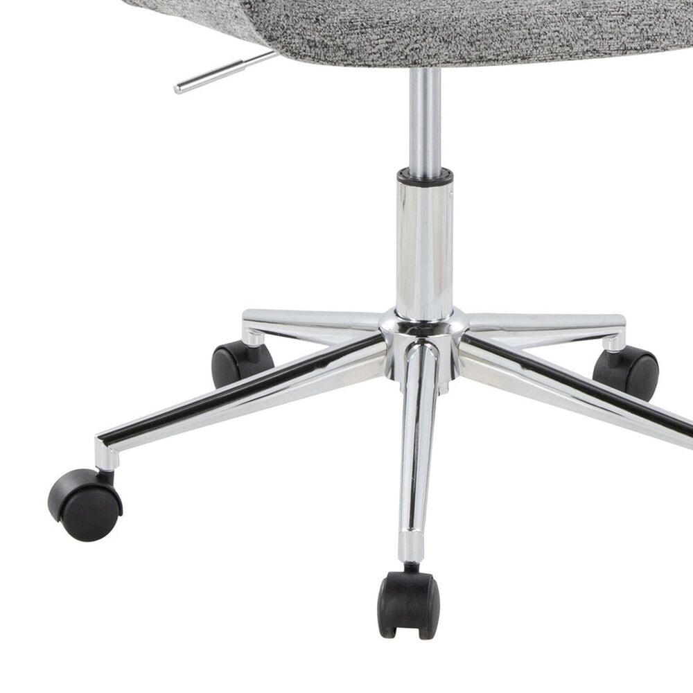 LumiSource Margarite Swivel Task Chair with Grey Fabric Cushion in Chrome, , large