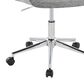 LumiSource Margarite Swivel Task Chair with Grey Fabric Cushion in Chrome, , large