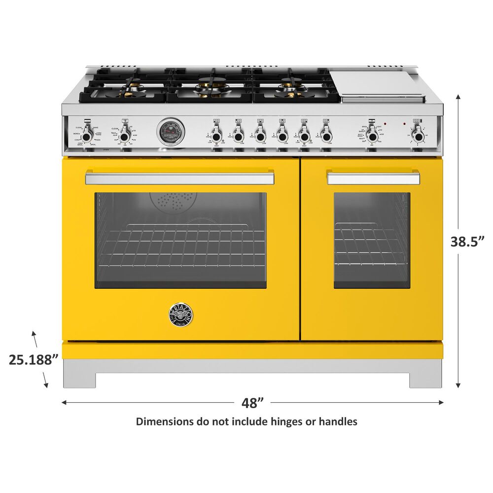 Bertazzoni Professional 7.0 Cu. Ft. Freestanding Dual Fuel Range in Giallo, , large