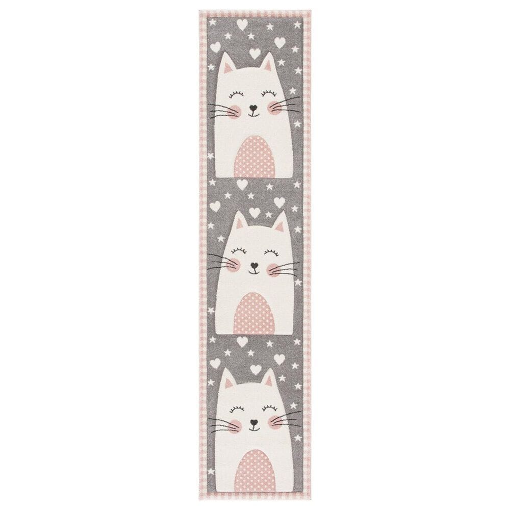 Safavieh Carousel CRK134 2" x 8" Pink and Grey Kids Runner, , large