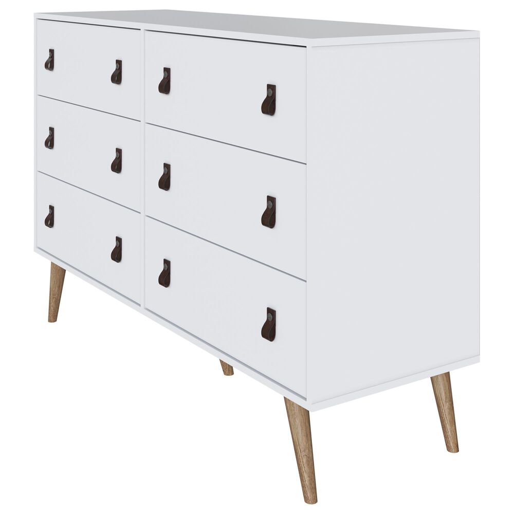 Dayton Amber 6Drawer Double Dresser in White NFM