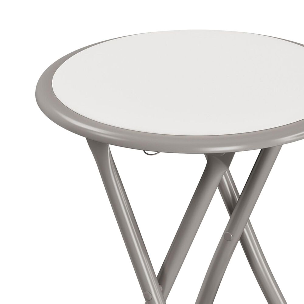 Timberlake 24&quot; Folding Heavy Duty Stool in White and Gray, , large