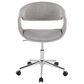 LumiSource Curvo Swivel Task Chair with Grey Fabric Cushion in Chrome, , large