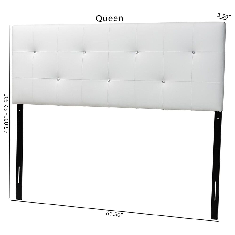 Baxton Studio Dalini Queen Panel Headboard in White, , large