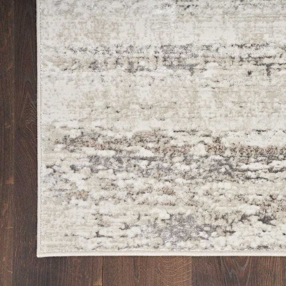 Nourison Glitz GLZ10 Cream and Grey 5&#39;3&quot; x 7&#39;3&quot; Area Rug, , large