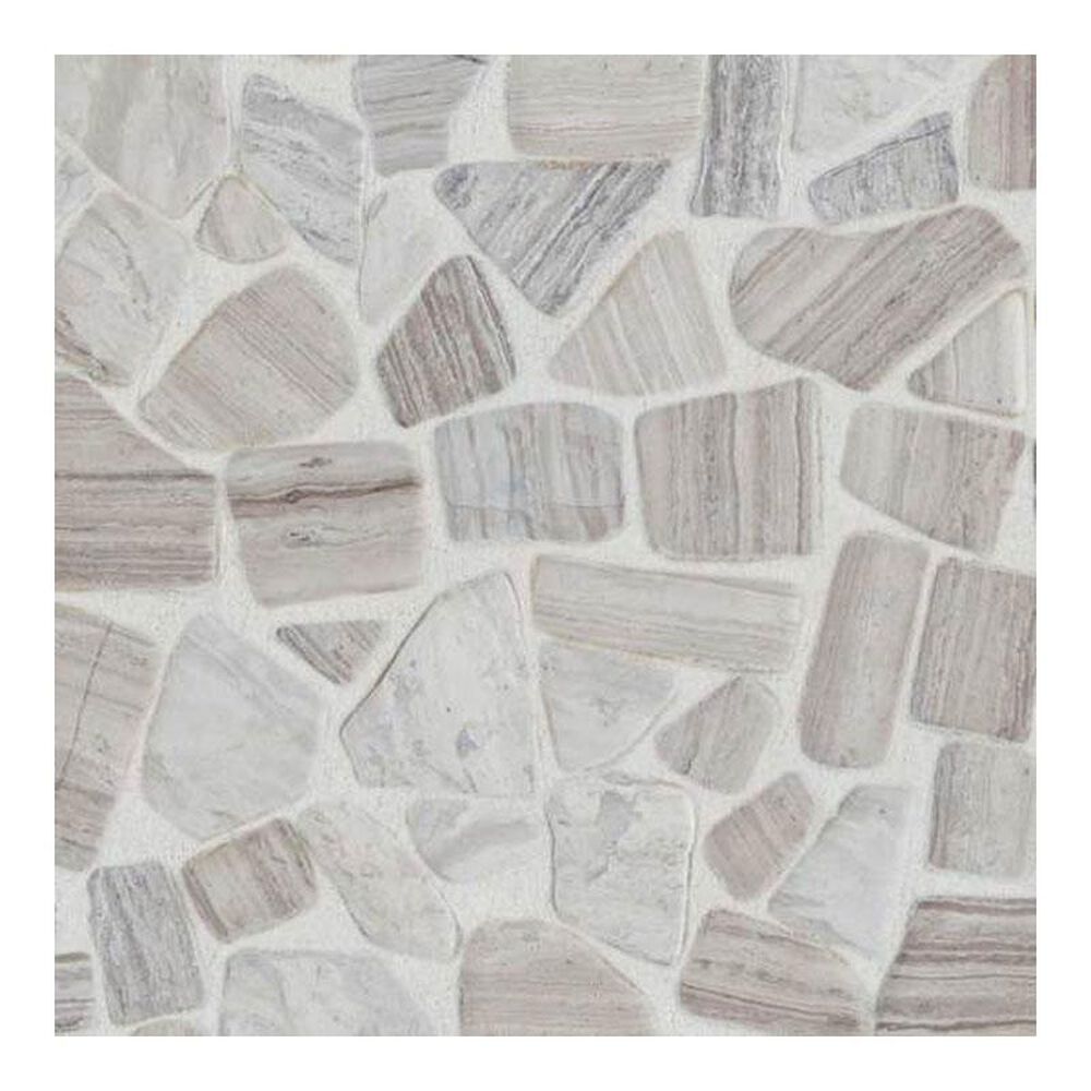 Dal-Tile Stone Mosaics Chenille White 12" x 12" Porcelain Mosaic Sheet, , large