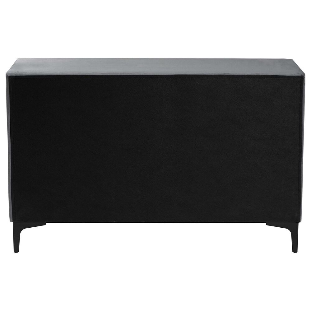 Baxton Studio Etienne 6-Drawer Dresser with Slate Grey Upholstered in Black, , large