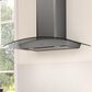 Zephyr Ravenna 30" Wall Mount Chimney Range Hood in Black Stainless Steel and Smoke Gray Glass, , large