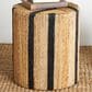 Maple and Jade Banana Leaf Drum Linear Wrapped End Table in Brown and Navy Blue, , large