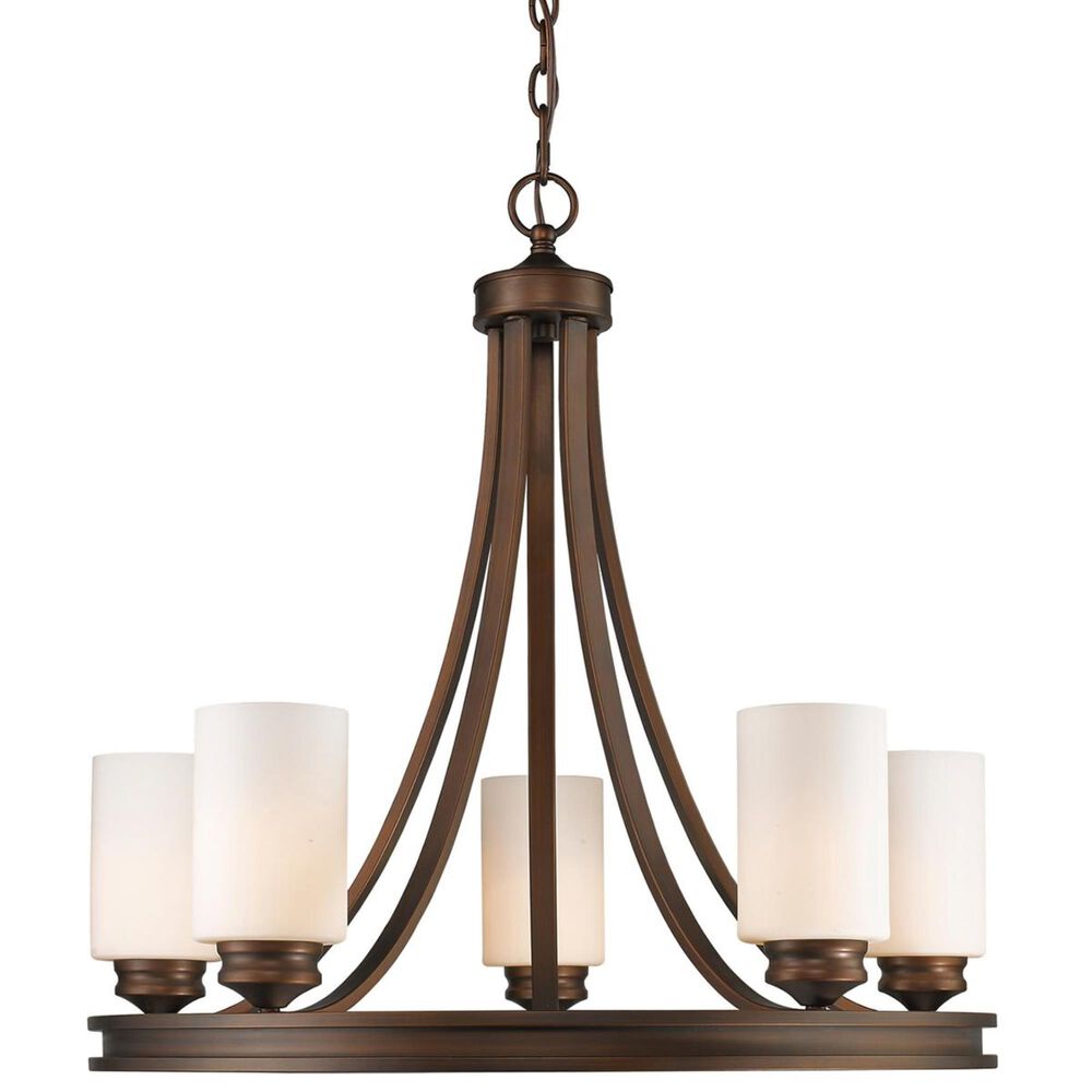 Golden Lighting Hidalgo 5-Light Chandelier in Sovereign Bronze with Regal Glass, , large