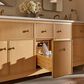 Kohler Malin 60" Double Bathroom Vanity in White Oak with 3 cm White Quartz Top and Rectangular Sinks, , large