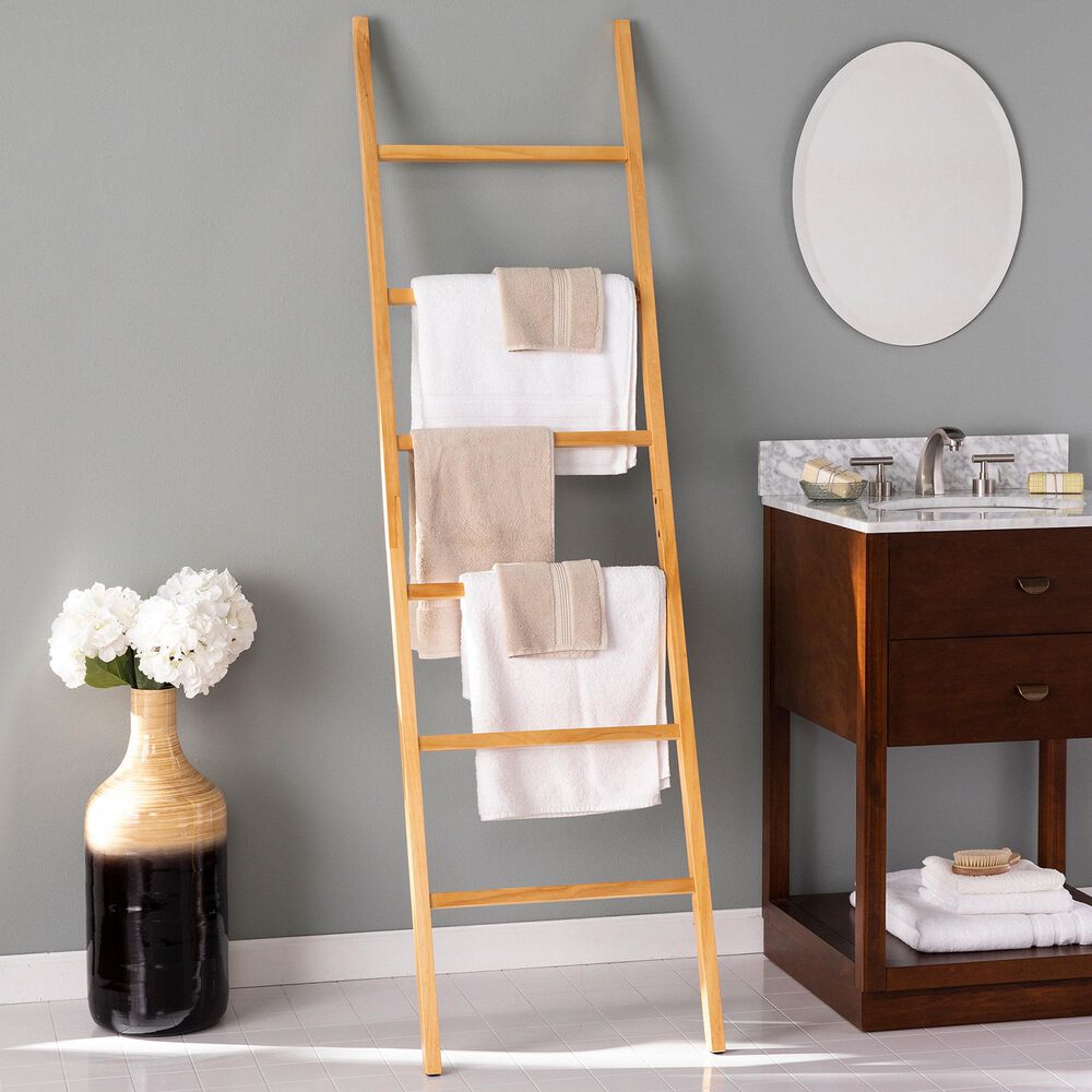Southern Enterprises Bedwell Blanket Ladder Rack in Natural, , large