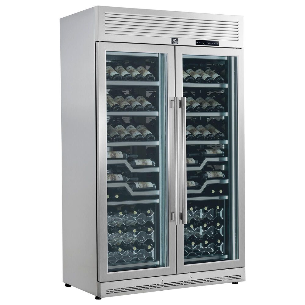Forno Abruzzo 24 Cu. Ft. Dual Zone Wine Cellar with Clear Acrylic Holders in Stainless Steel, , large