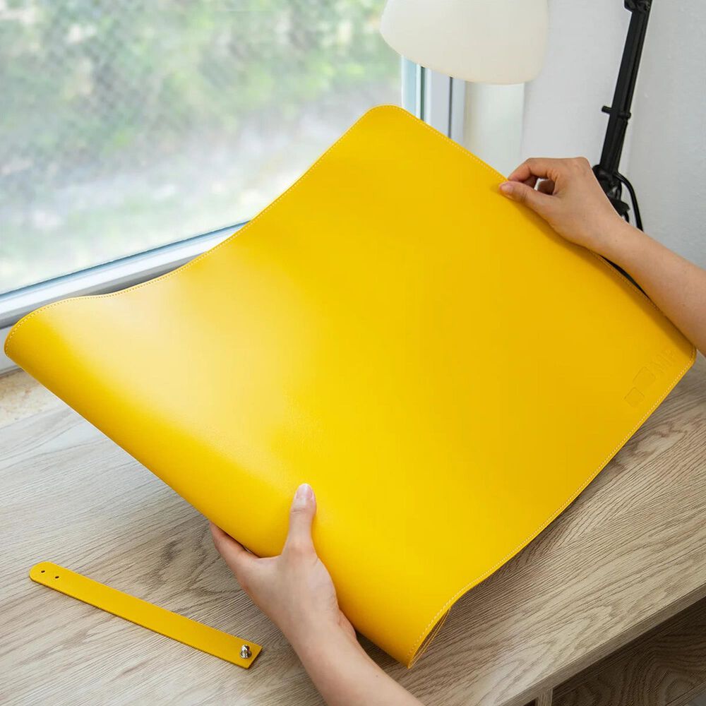 Mobile Pixels Desk Mat in Racing Yellow, , large