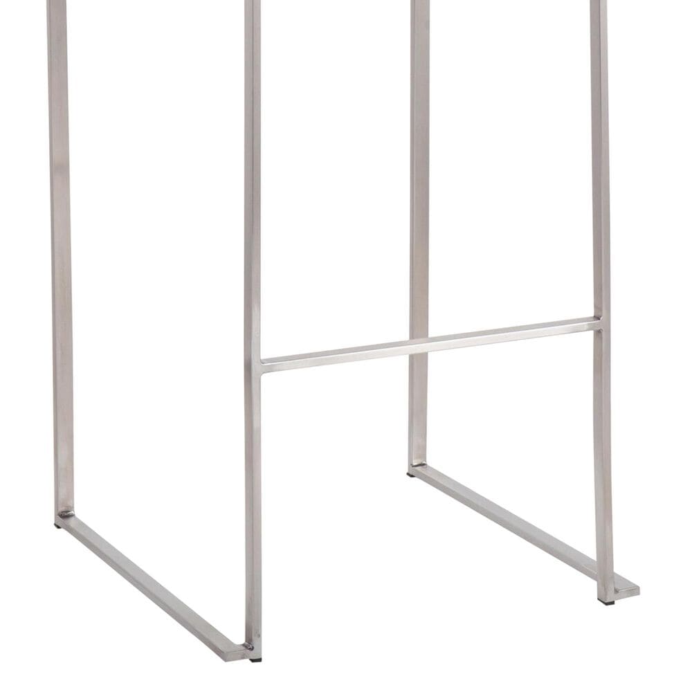 Lumisource Fuji High Back Barstool with White Faux Leather in Stainless Steel &#40;Set of 2&#41;, , large