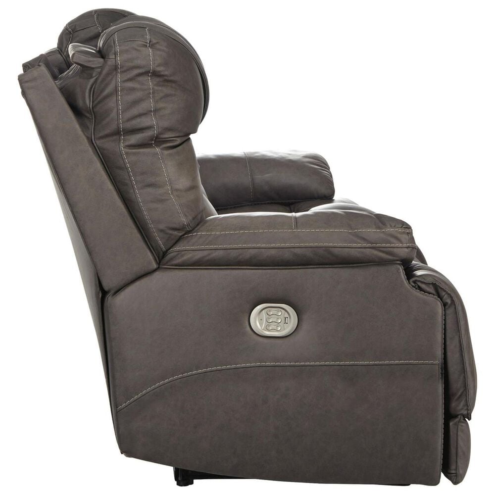 Ashley Wurstrow Power Reclining Sofa with Adjustable Headrest in Smoke, , large