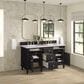 James Martin Vanities Lorelai 60" Double Vanity in Black Onyx with 3 cm Carrara White Marble Top, , large
