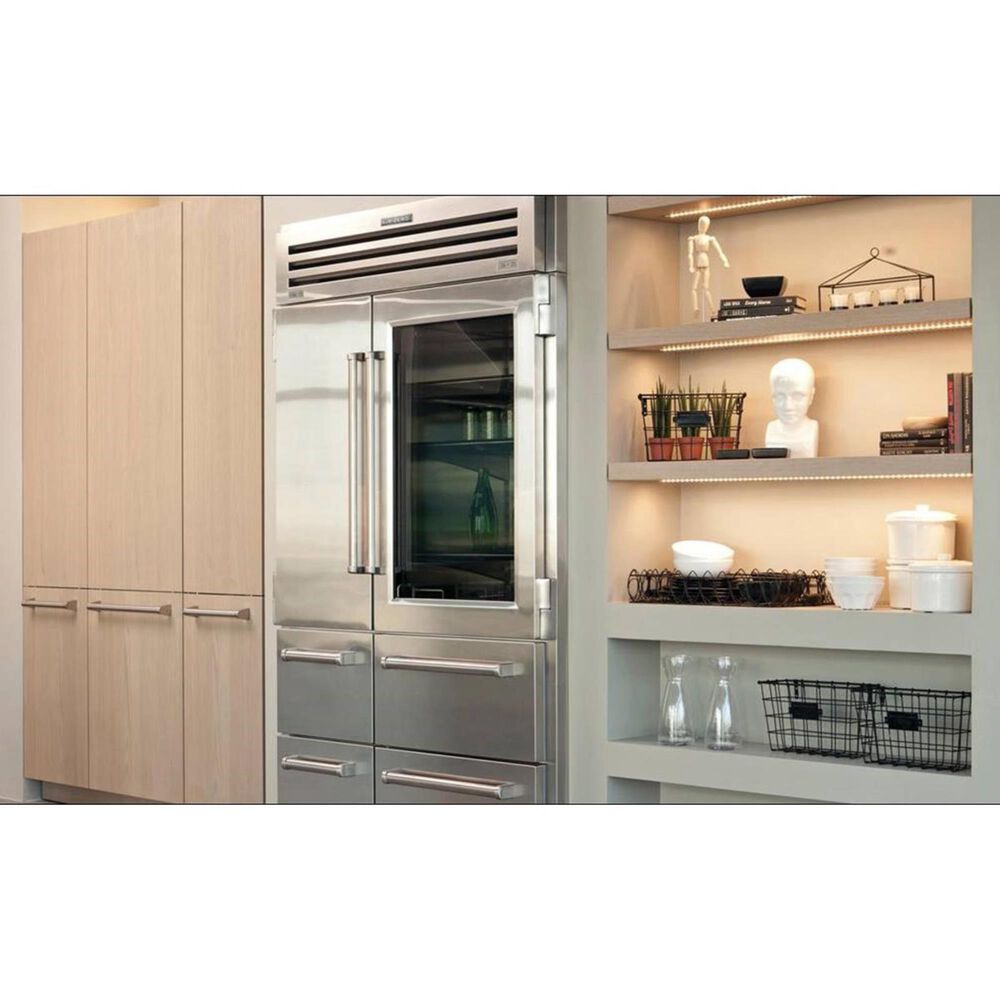 Sub Zero 48&quot; Pro Refrigerator and Freezer with Glass Door in Stainless Steel, , large