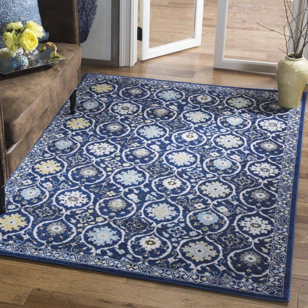 Safavieh Evoke EVK210A 4&#39; x 6&#39; Royal Blue and Ivory Area Rug, , large