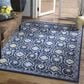 Safavieh Evoke EVK210A 4" x 6" Royal Blue and Ivory Area Rug, , large