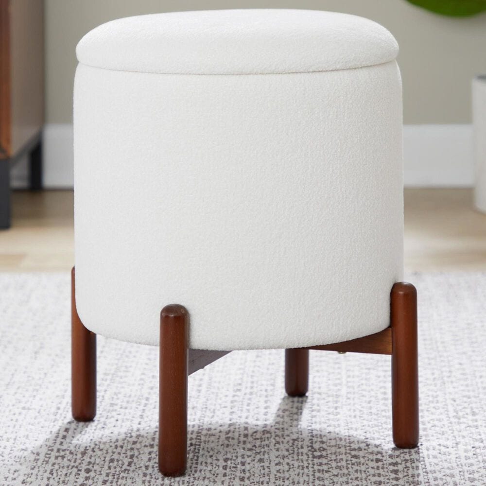 Lumisource Daniella Storage Ottoman in White, , large