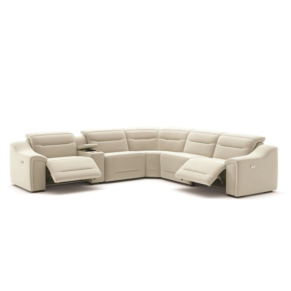 Interlochen 6-Piece Power Reclining L-Shaped Sectional with Power Headrest in Ice White, , large