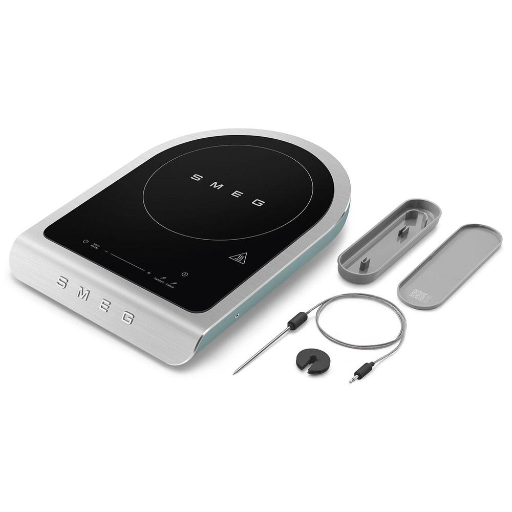 SMEG 12" Portable Induction Cooker in Jade Emerald Green, Grey and Black, , large