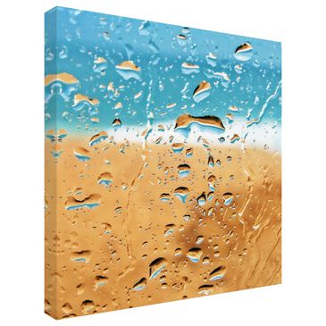 Timberlake Beata Czyzowska "Beach Abstract" 18" x 18" Canvas Art in Yellow/Light Blue/Tan/White, , large