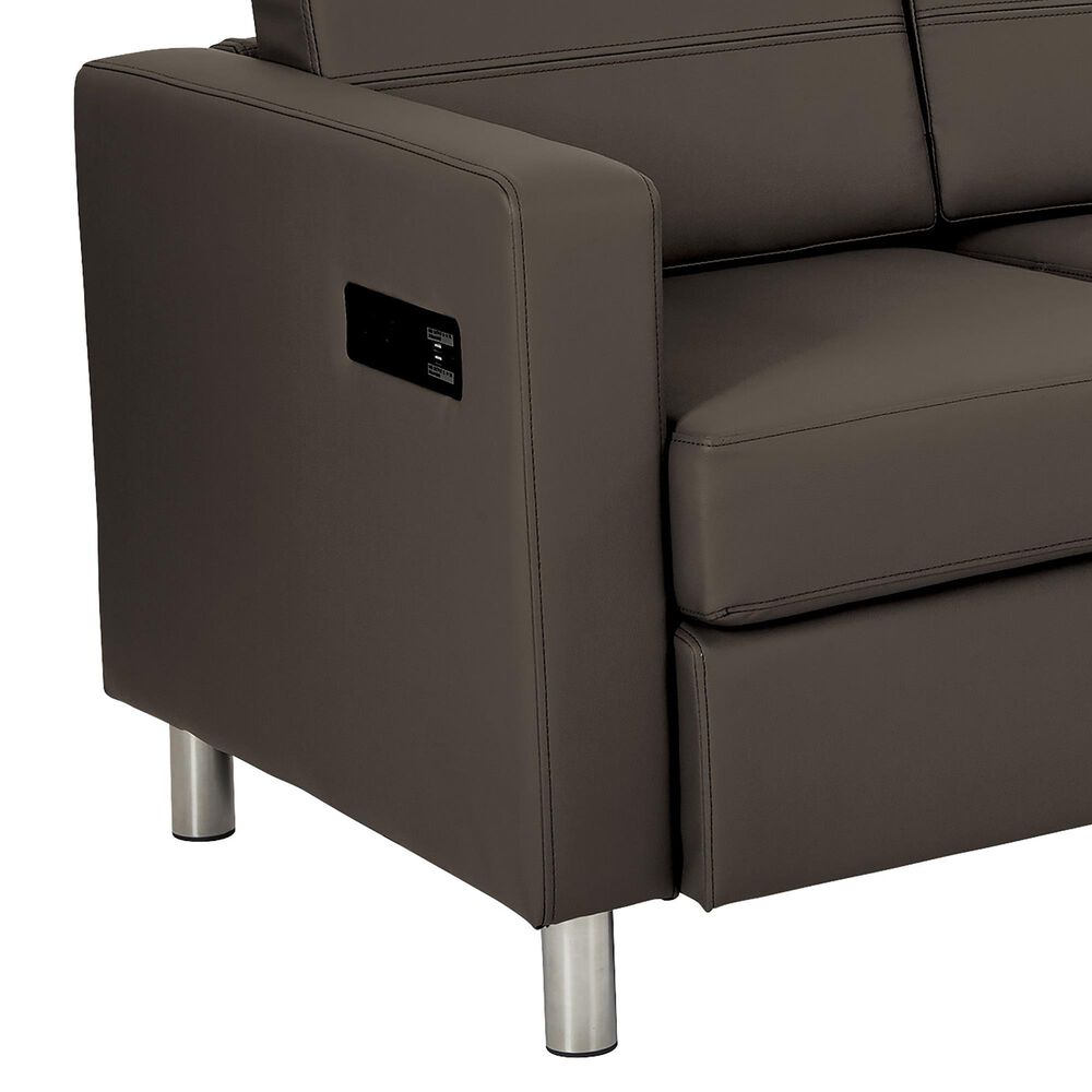 OSP Home Atlantic Stationary Loveseat with Charging Station in Graphite, , large