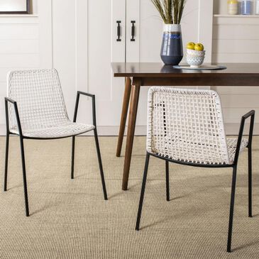 Safavieh Wynona Dining Chair in White and Black (Set of 2), , large