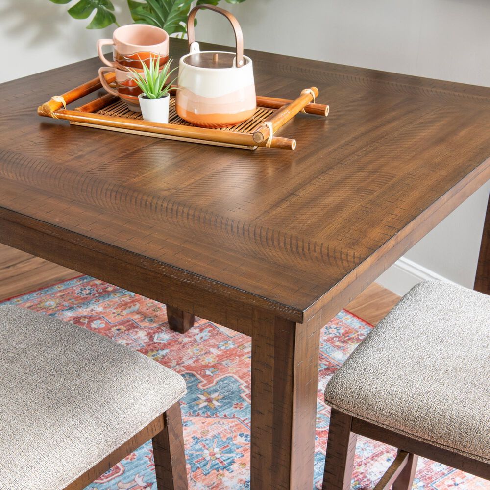 Linon Home Decor Lepine 5-Piece Counter Height Dining Set in Brown, , large