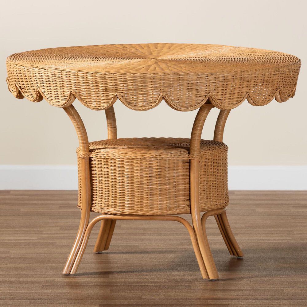Baxton Studio Abena Dining Table in Light Honey - Table Only, , large