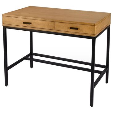 Butler Hans 2 Drawer Writing Desk in Natural and Black, , large