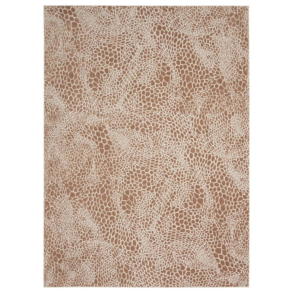 Nourison Desire Camel and Silver 9" x 12" Area Rug, , large