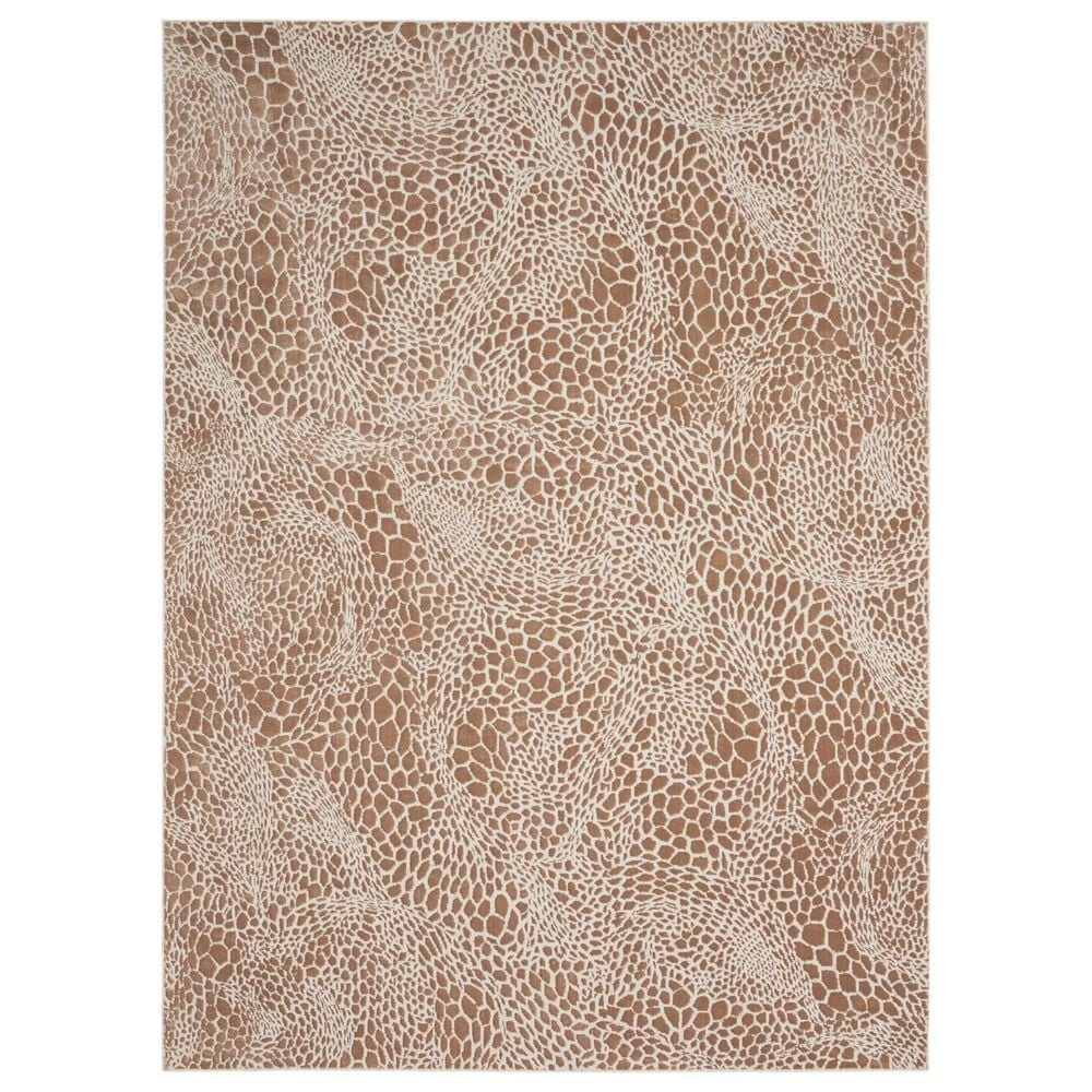 Nourison Desire Camel and Silver 9" x 12" Area Rug, , large