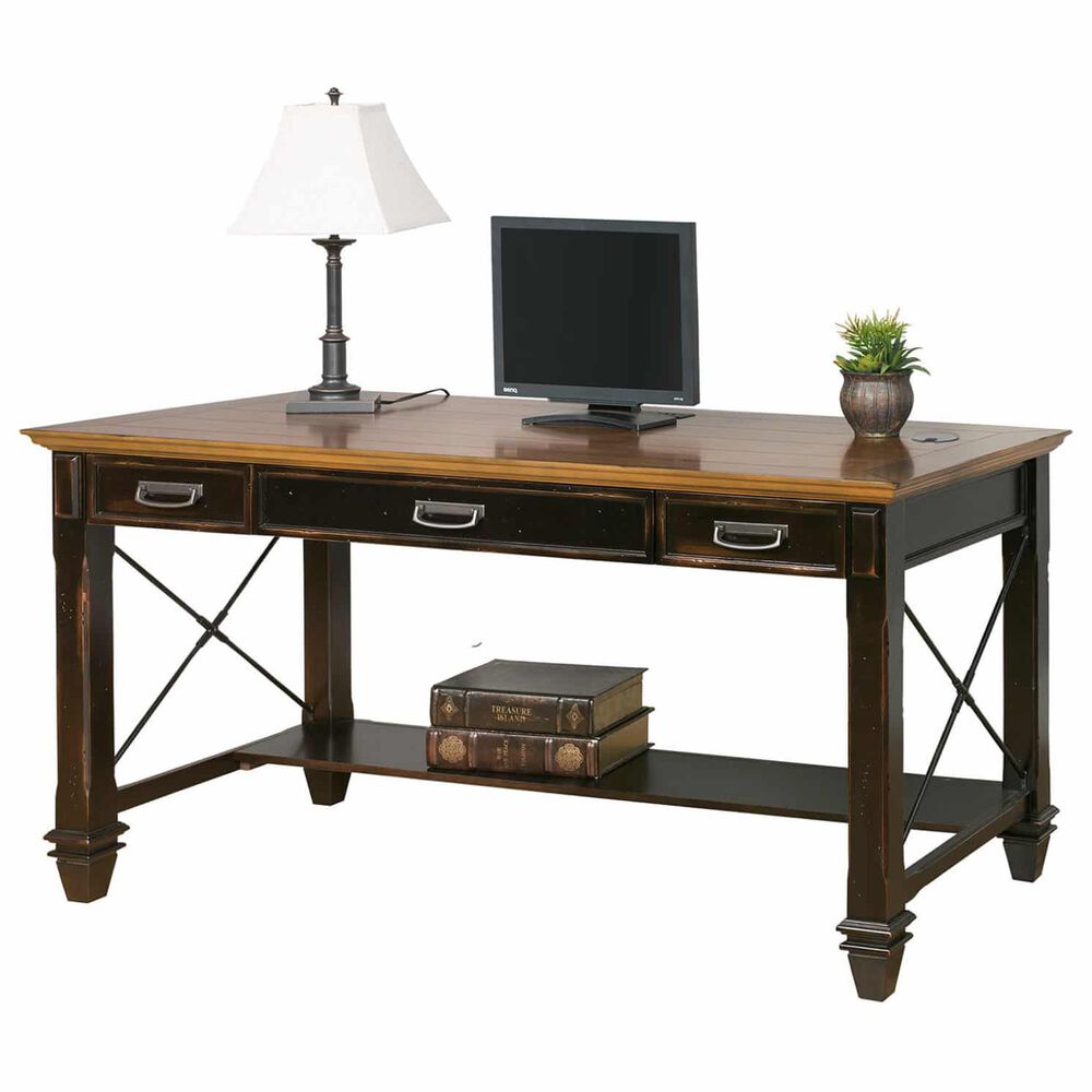 Wycliff Bay Hartford 3-Piece Writing Desk with Bookcase and Lateral File Set in Black, , large