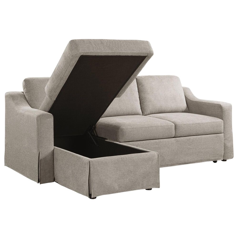 Lifestyle Solutions Haddington Stationary Convertible Sleeper Sofa with Chaise in Flax, , large