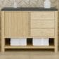 James Martin Vanities Marigot Single 48" Single Vanity in Sun-washed Oak with 3 cm Charcoal Soapstone Quartz Top, , large