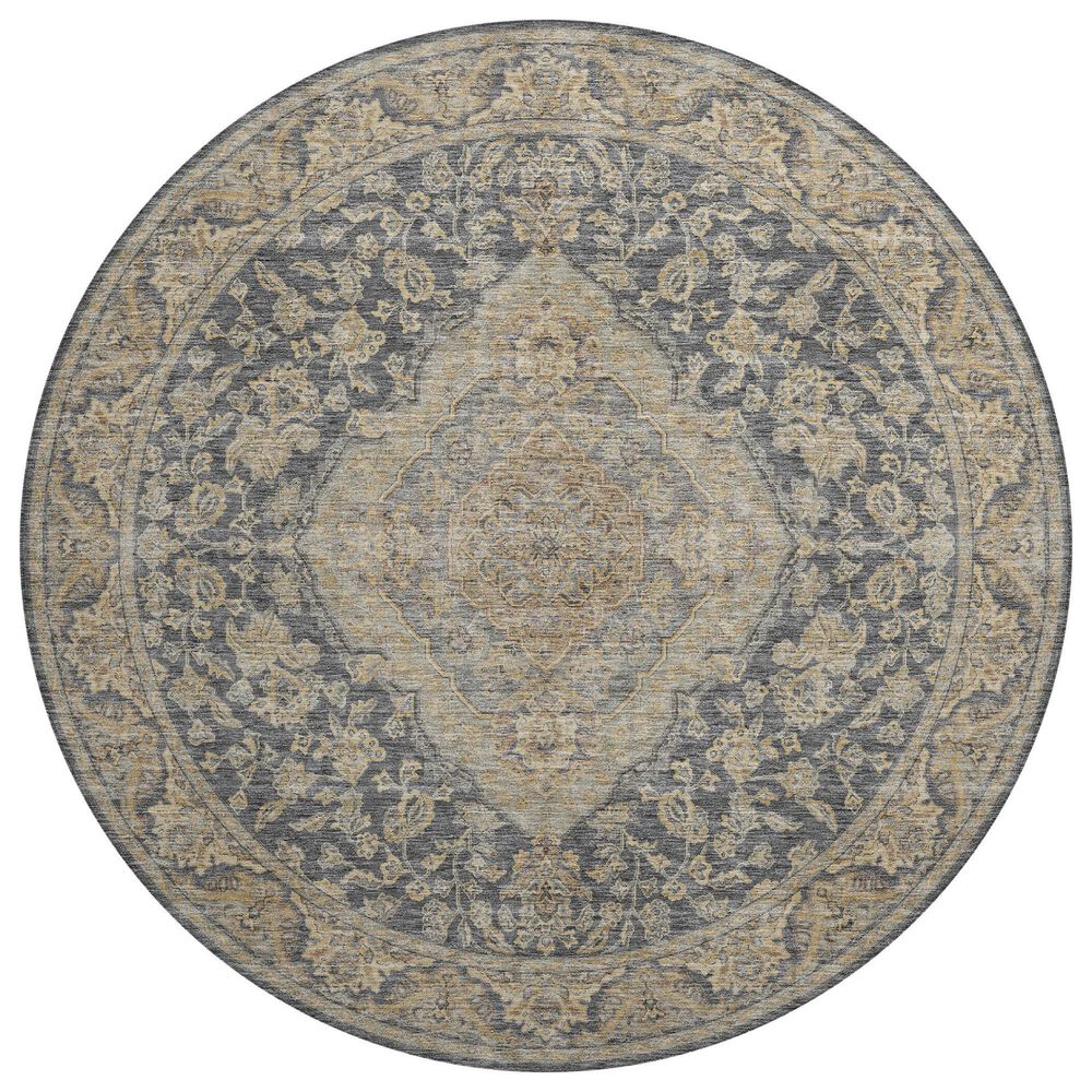 Dalyn Rug Company Hatay 8" Round Charcoal Area Rug, , large