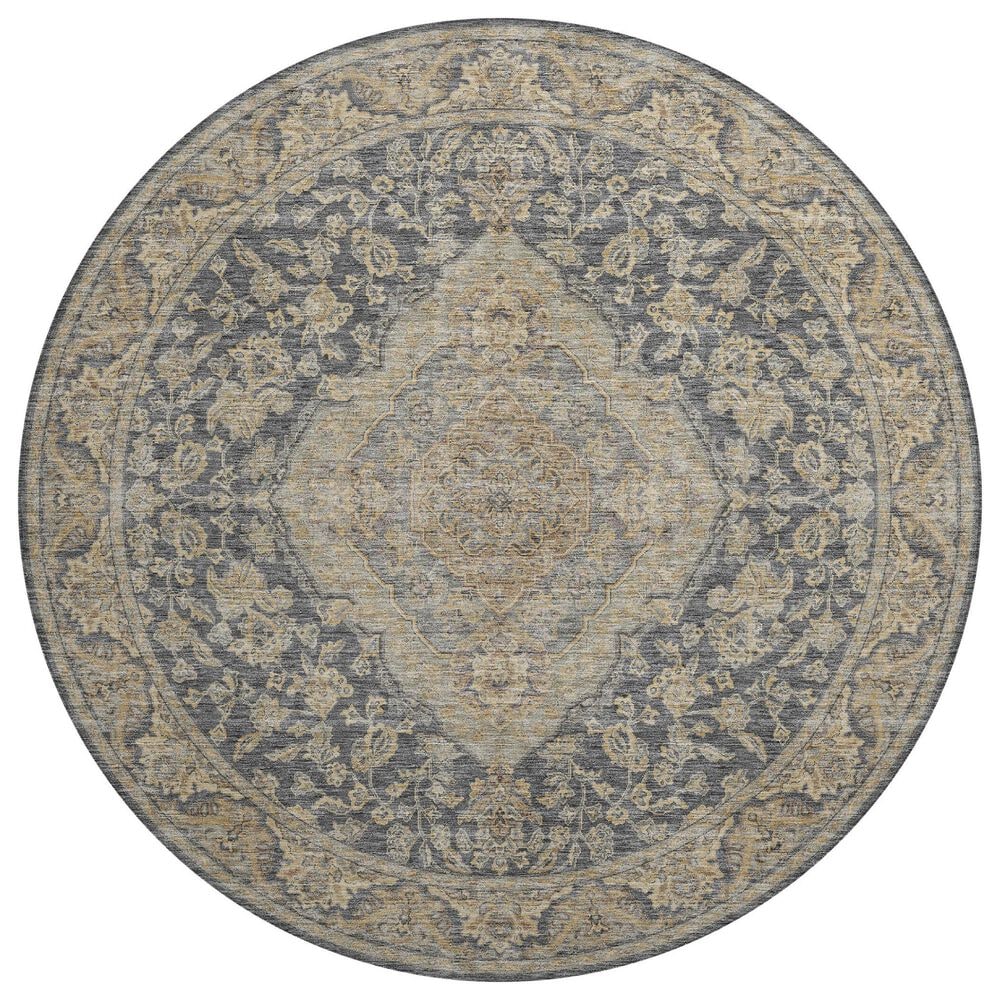 Dalyn Rug Company Hatay 8" Round Charcoal Area Rug, , large