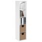 HOMLUX 5-Cube Reversible Open Back Bookshelf in White, , large