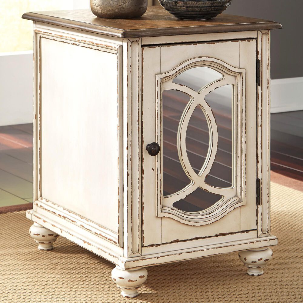 Ashley Realyn Chairside End Table in White and Brown, , large