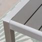 Hearth and Haven Coral Outdoor Aluminum Dining Table with Faux Wood Top in Gray, , large