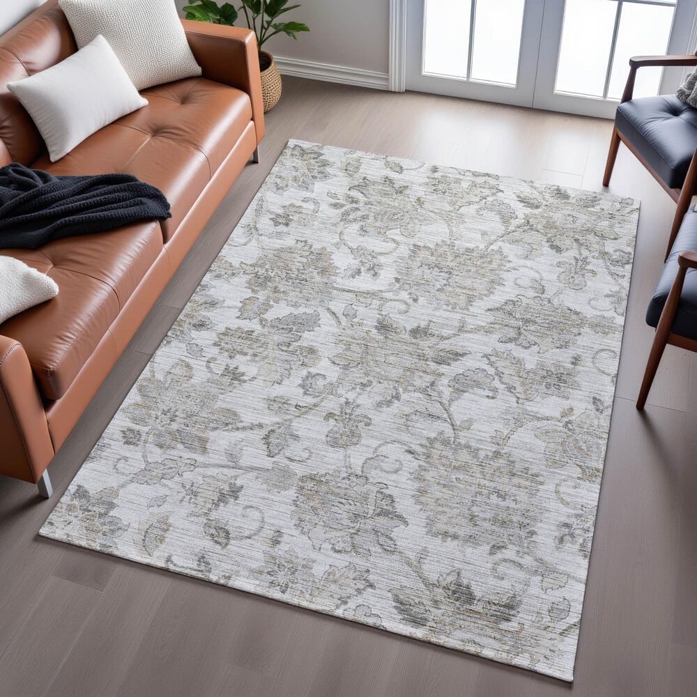 Dalyn Rug Company Silk Road Linen, Ivory, Taupe, Beige and Silver 8&#39; x 10&#39; Area Rug, , large