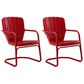 Crosley Furniture Ridgeland Metal Chair in Red (Set of 2), , large