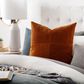Surya Corduroy Quarters 22" x 22" Throw Pillow in Brick Red, , large