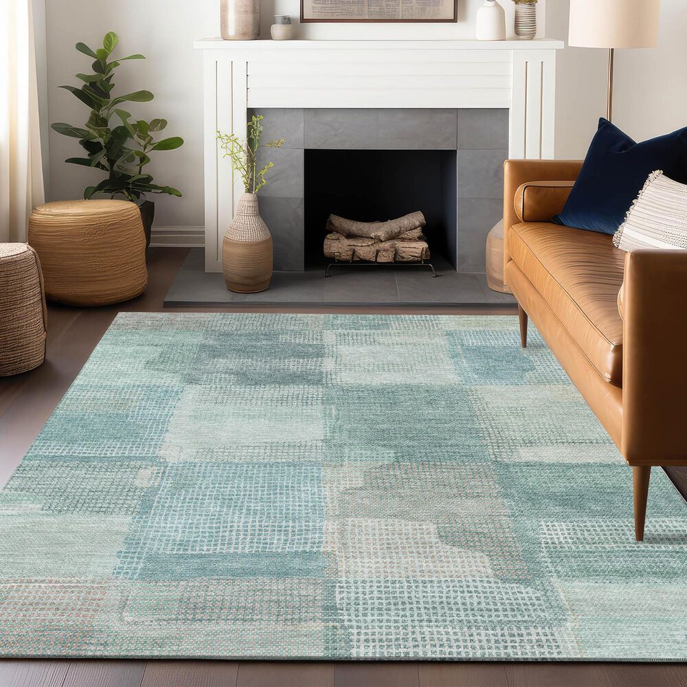 Dalyn Rug Company Ravenna RN10 3&#39; x 5&#39; Teal Area Rug, , large